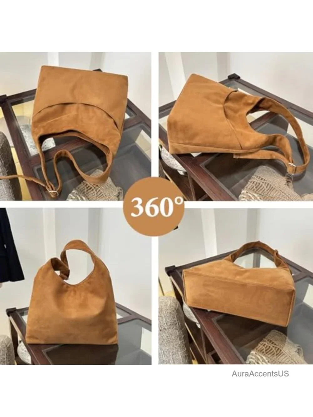 Suede Shoulder Bag Women Large Hobo Purse Crossbody Work Tote
